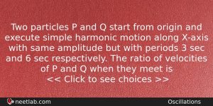 Two Particles P And Q Start From Origin And Execute Physics Question