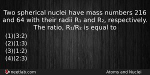 Two Spherical Nuclei Have Mass Numbers 216 And 64 With Physics Question