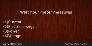 Watt Hour Meter Measures Physics Question