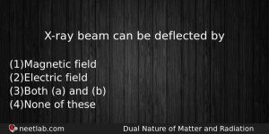 Xray Beam Can Be Deflected By Physics Question