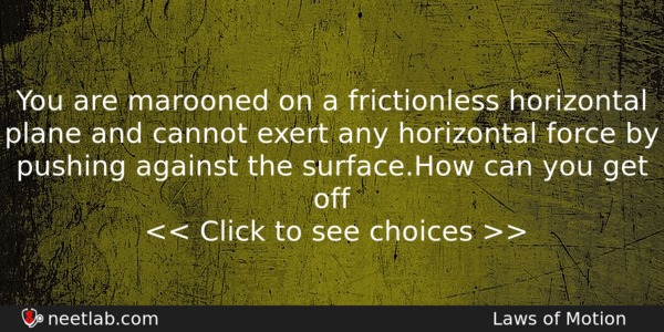 You Are Marooned On A Frictionless Horizontal Plane And Cannot Physics Question 