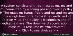 A System Consists Of Three Masses M M And M Physics Question