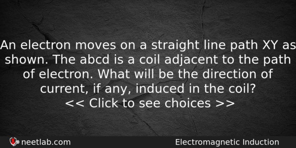 An Electron Moves On A Straight Line Path Xy As Physics Question 