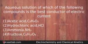 Aqueous Solution Of Which Of The Following Compounds Is The Chemistry Question