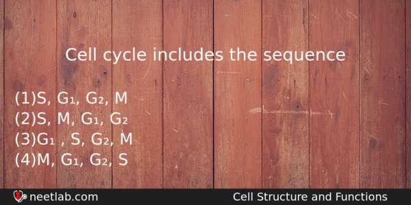 Cell Cycle Includes The Sequence Biology Question 