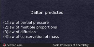 Dalton Predicted Chemistry Question