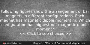 Following Figures Show The Arrangement Of Bar Magnets In Different Physics Question