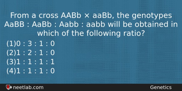 From A Cross Aabb Aabb The Genotypes Aabb Biology Question 