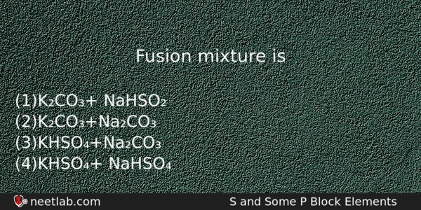 Fusion Mixture Is Chemistry Question 