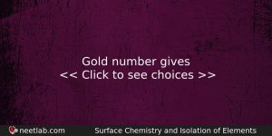 Gold Number Gives Chemistry Question