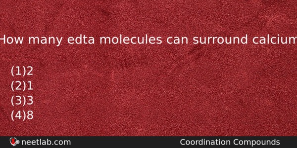 How Many Edta Molecules Can Surround Calcium Chemistry Question 