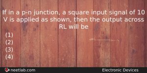 If In A Pn Junction A Square Input Signal Of Physics Question