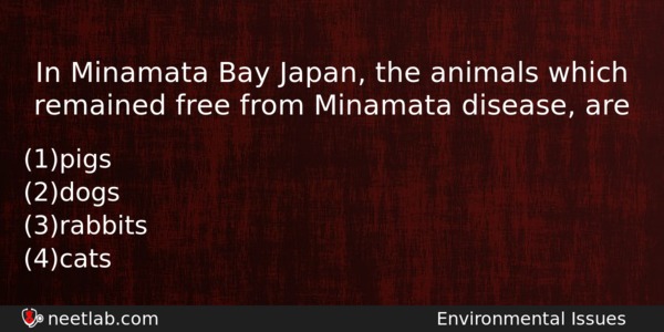 In Minamata Bay Japan The Animals Which Remained Free From Biology Question 