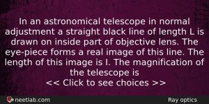 In An Astronomical Telescope In Normal Adjustment A Straight Black Physics Question