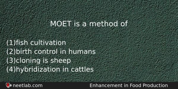 Moet Is A Method Of Biology Question 