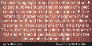 On Observing Light From Three Different Stars P Q And Physics Question