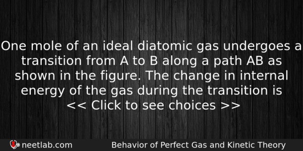 One Mole Of An Ideal Diatomic Gas Undergoes A Transition Physics Question 