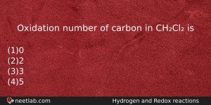 Oxidation Number Of Carbon In Chcl Is Chemistry Question
