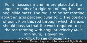 Point Masses M And M Are Placed At The Opposite Physics Question