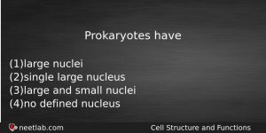 Prokaryotes Have Biology Question