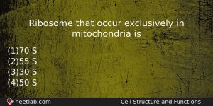 Ribosome That Occur Exclusively In Mitochondria Is Biology Question