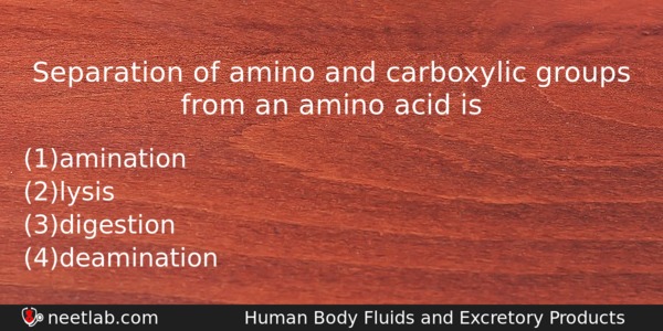 Separation Of Amino And Carboxylic Groups From An Amino Acid Biology Question 