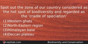 Spot Out The Zone Of Our Country Considered As The Biology Question