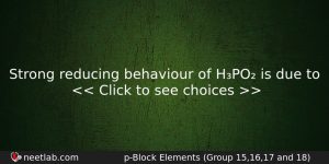 Strong Reducing Behaviour Of Hpo Is Due To Chemistry Question