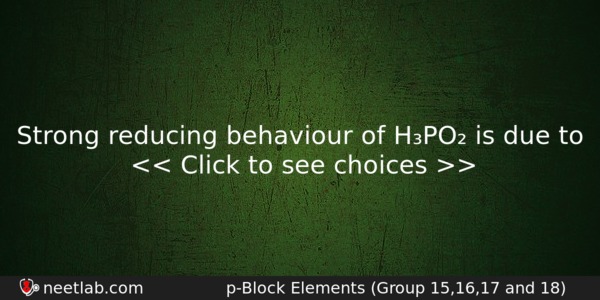 Strong Reducing Behaviour Of Hpo Is Due To Chemistry Question 