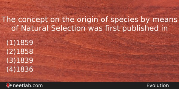 The Concept On The Origin Of Species By Means Of Biology Question 