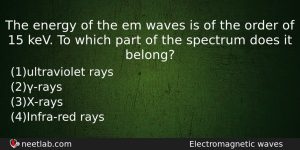 The Energy Of The Em Waves Is Of The Order Physics Question