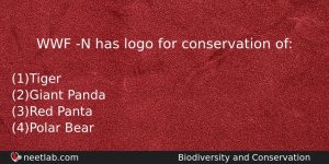 Wwf N Has Logo For Conservation Of Biology Question