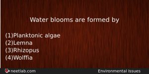 Water Blooms Are Formed By Biology Question