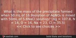 What Is The Mass Of The Precipitate Formed When 50 Chemistry Question