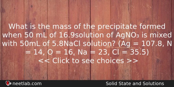 What Is The Mass Of The Precipitate Formed When 50 Chemistry Question 
