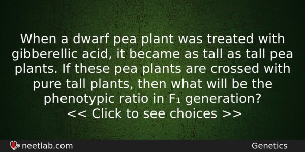 When A Dwarf Pea Plant Was Treated With Gibberellic Acid Biology Question 