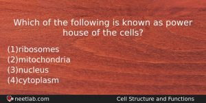Which Of The Following Is Known As Power House Of Biology Question