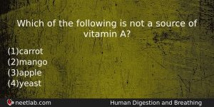 Which Of The Following Is Not A Source Of Vitamin Biology Question