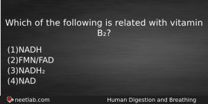 Which Of The Following Is Related With Vitamin B Biology Question