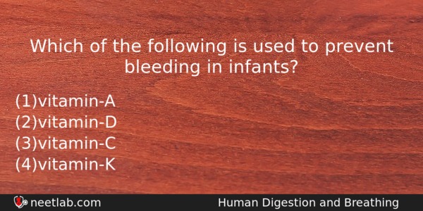 Which Of The Following Is Used To Prevent Bleeding In Biology Question 