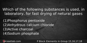 Which Of The Following Substances Is Used In Laboratory For Chemistry Question