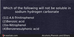 Which Of The Following Will Not Be Soluble In Sodium Chemistry Question