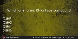 Which One Forms Khx Type Compound Chemistry Question