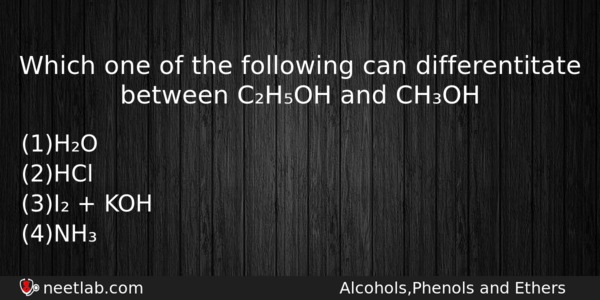Which One Of The Following Can Differentitate Between Choh And Chemistry Question 