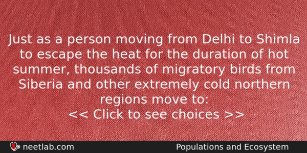 Just As A Person Moving From Delhi To Shimla To Biology Question 