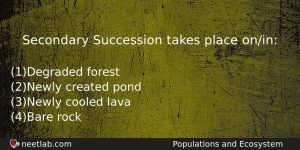 Secondary Succession Takes Place Onin Biology Question