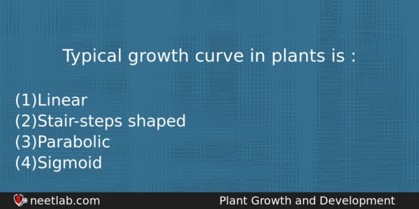 Typical Growth Curve In Plants Is Biology Question 