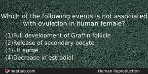 Which Of The Following Events Is Not Associated With Ovulation Biology Question