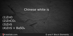 Chinese White Is Chemistry Question