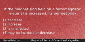 If The Magnetising Field On A Ferromagnetic Material Is Increased Physics Question